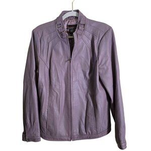 Bradley By Bradley Bayou Lavender Genuine Leather Jacket Size L
